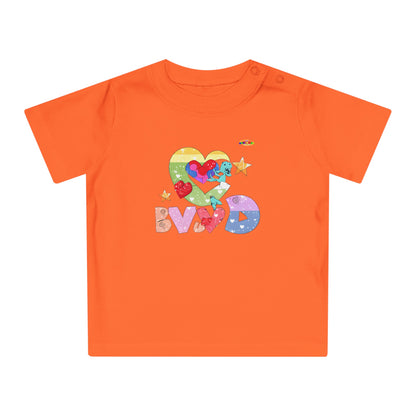 Cute Roaring Love Dino Graphic Baby T-Shirt-mybrigtsideclothing.com