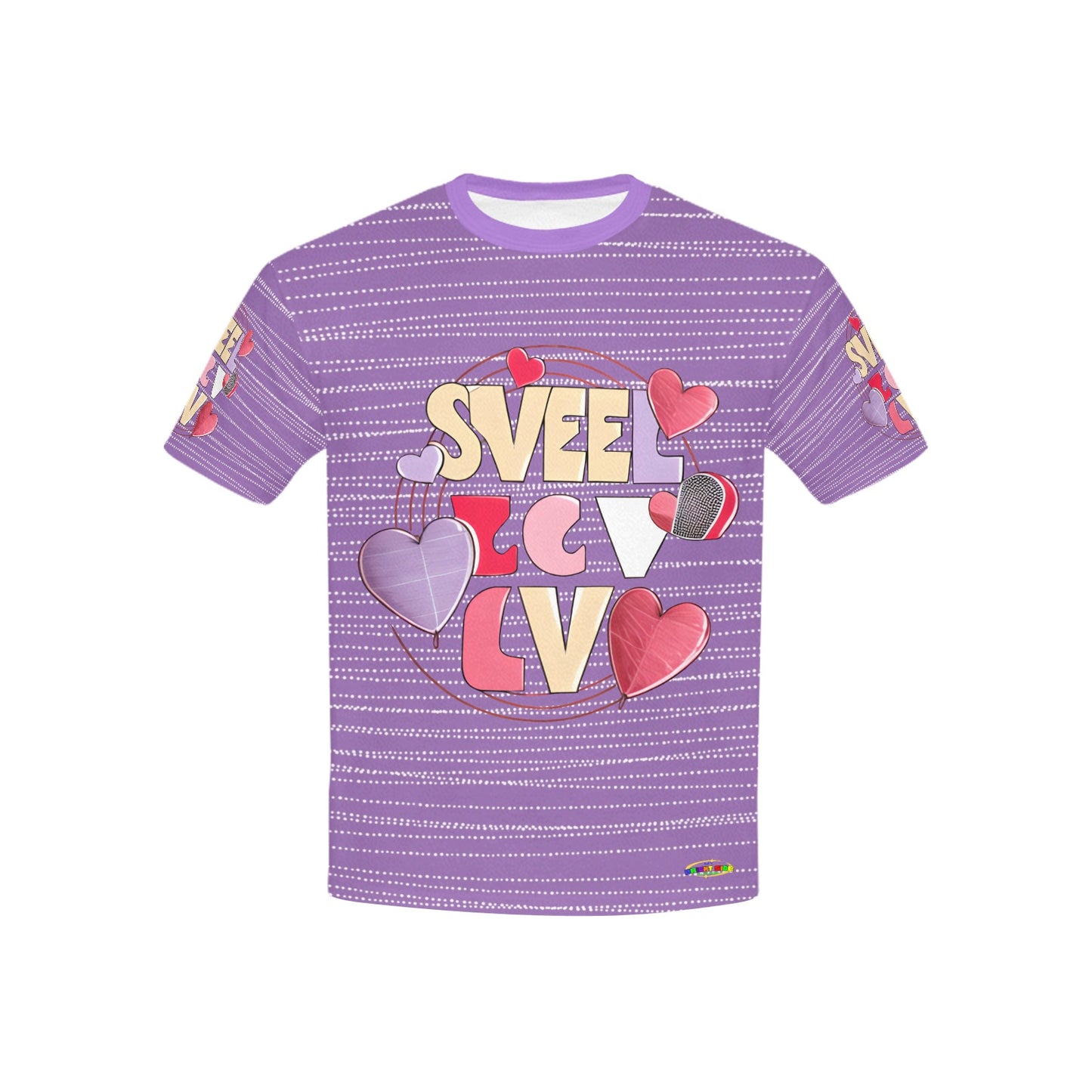 Beautiful Purple Sweet Nervous love Heart Graphic-Children's T-shirt My Bright Side Clothing