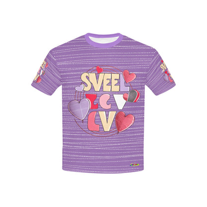 Beautiful Purple Sweet Nervous love Heart Graphic-Children's T-shirt My Bright Side Clothing