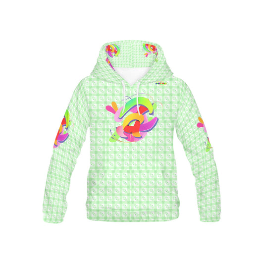 Pastel Green Rainbow Abstract Graphic Children's Hoodie-My Bright Side Clothing