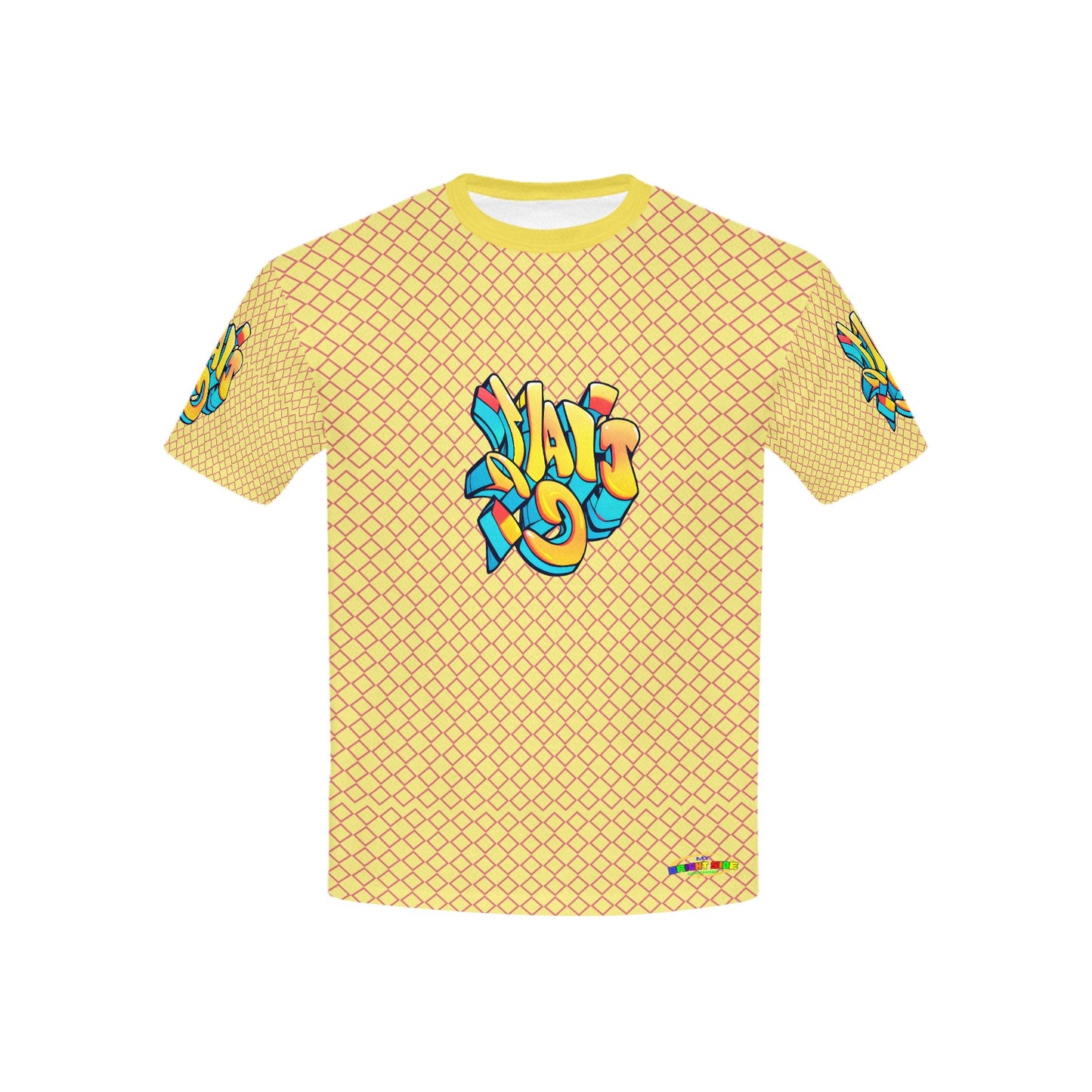 Yellow Fun Alphabet Graffiti Pattern Children's T-shirt-My Bright Side Clothing