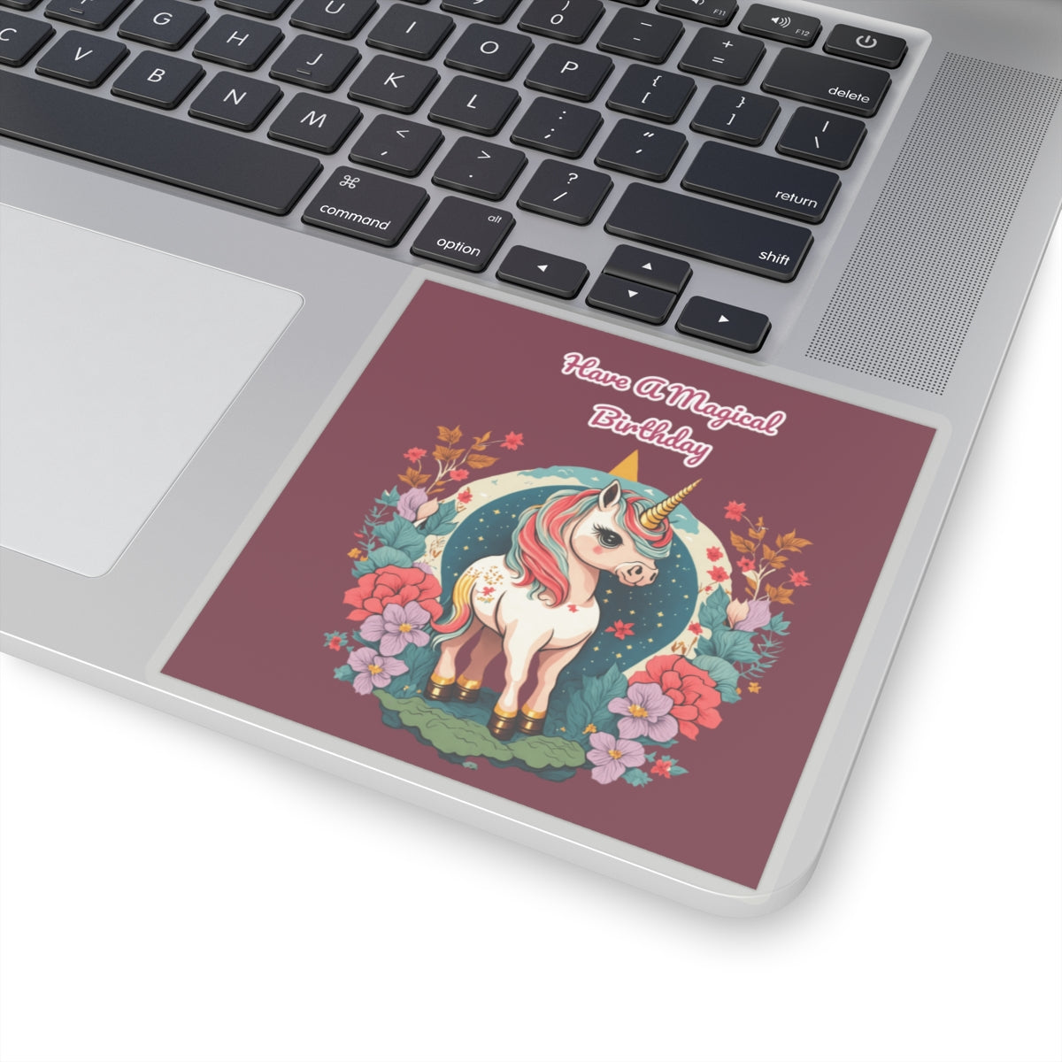 Cute Birthday Unicorn Kiss-Cut Sticker-My Bright Side Clothing