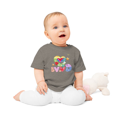 Cute Roaring Love Dino Graphic Baby T-Shirt-mybrigtsideclothing.com