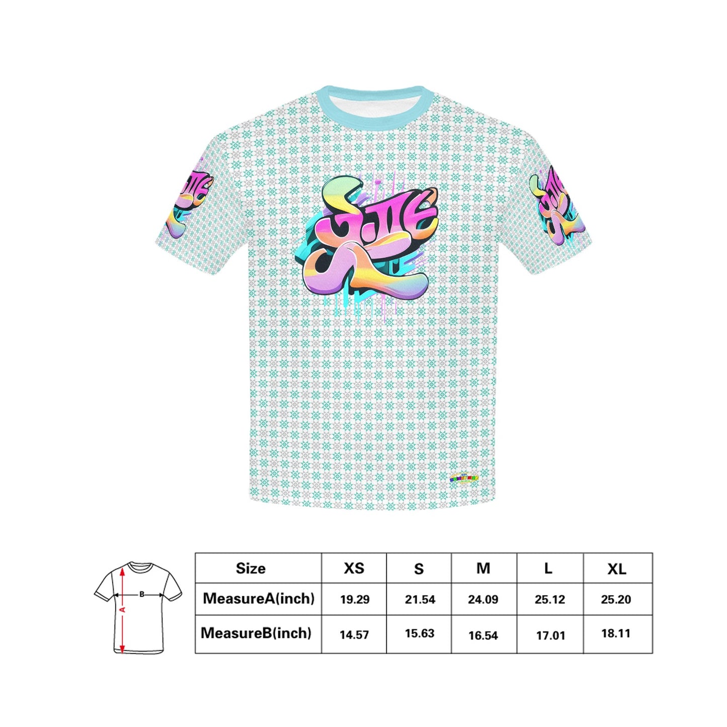 Colourful Pastel Alphabet and Number Fun Graffiti Children's T shirt -My Bright Side Clothing