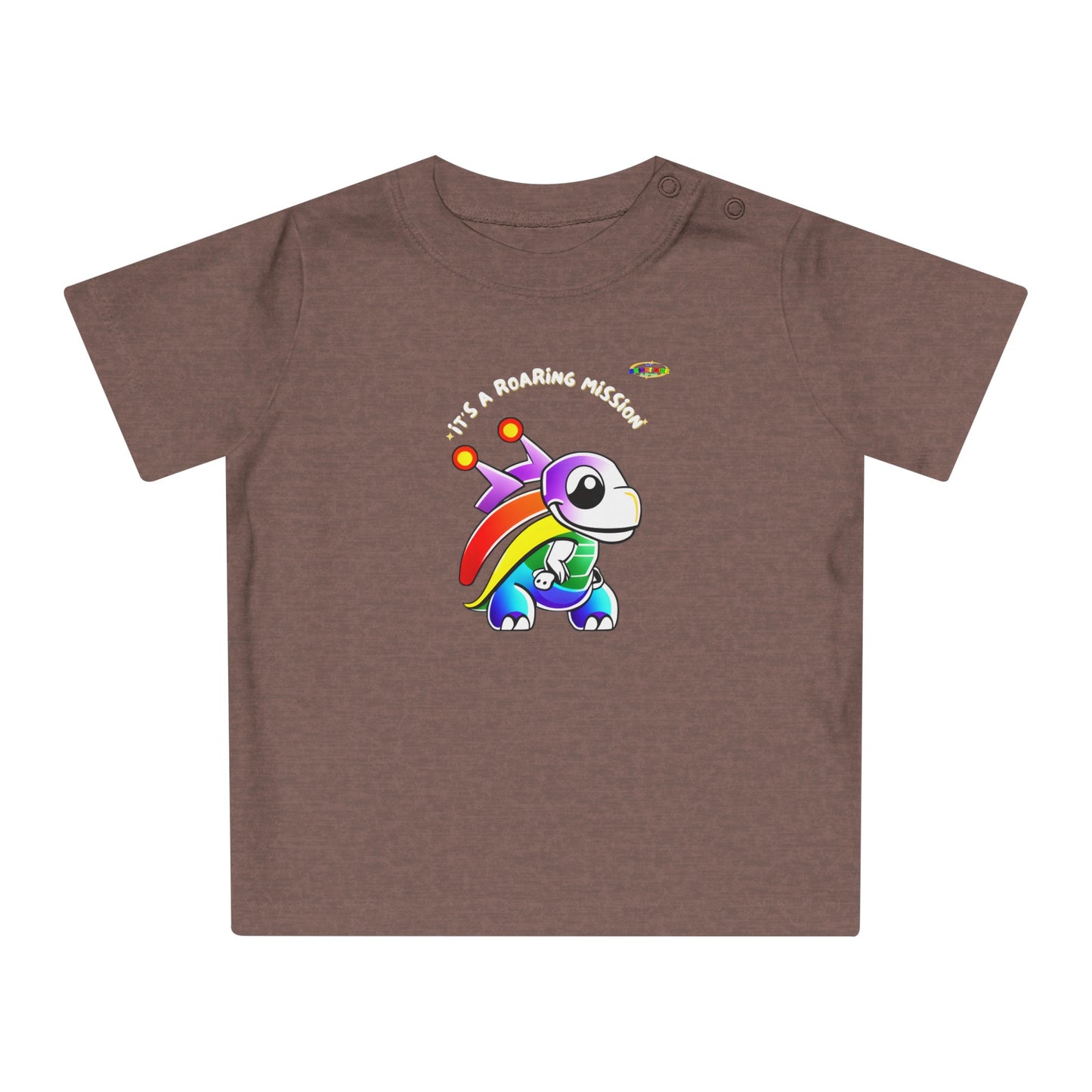 Cute Its a roaring mission super dino Logo Baby T-Shirt -MyBrightSideClothing