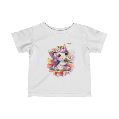 Cute Daisy Baby Unicorn Graphic Infant Fine Jersey Tee  -My Bright Side Clothing