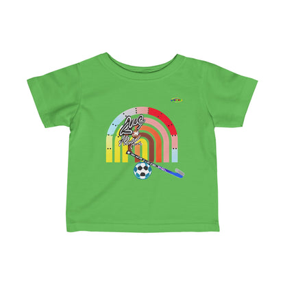 Cute Retro Rainbow Little Sports Logo Infant Fine Jersey Tee--MyBrightSideClothing