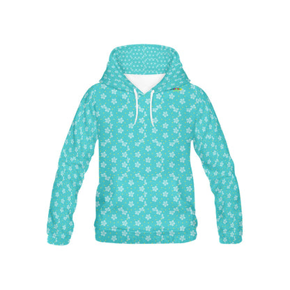 Teal mini Flower pattern Children's Hoodie-My Bright Side Clothing