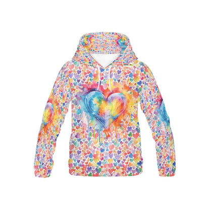 Beautiful Heart Splash Pattern Children's Hoodie-My Bright Side Clothing