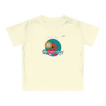 Cute Groovy Tunes Retro record Logo Baby T-Shirt -MyBrightSideClothing