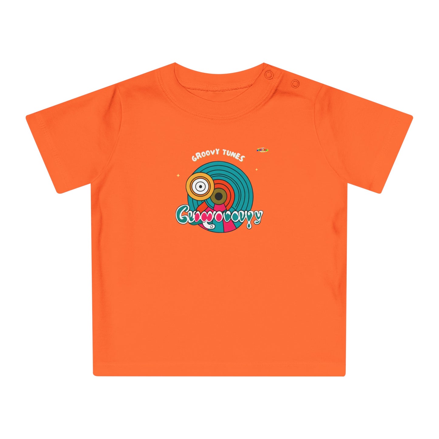 Cute Groovy Tunes Retro record Logo Baby T-Shirt -MyBrightSideClothing