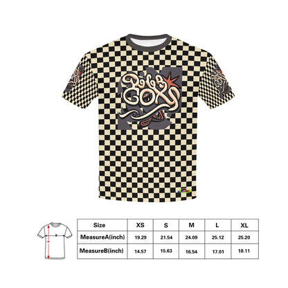 Retro Checkered Pattern and Logo Children's T-shirt -My Bright Side Clothing