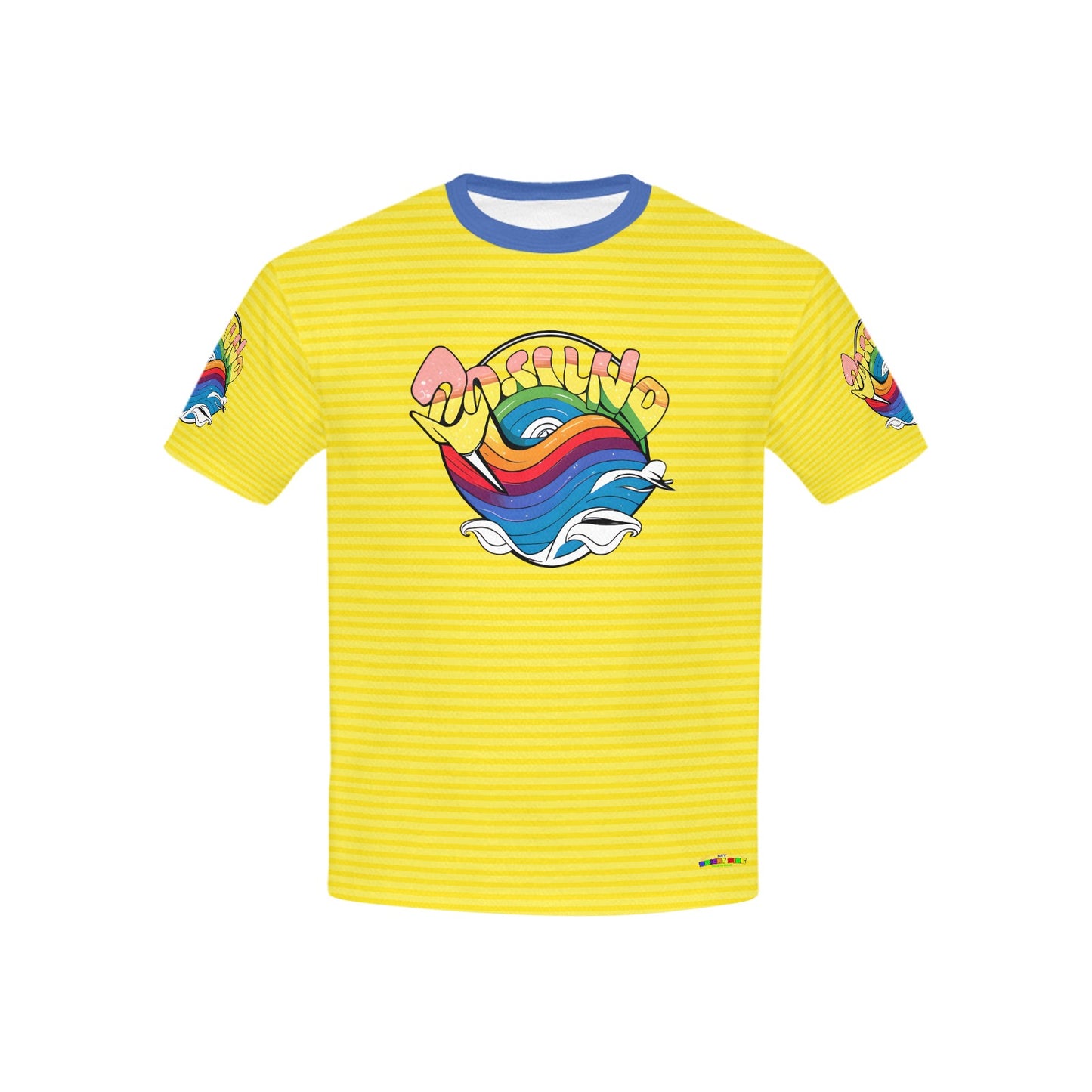 Yellow Riding the wave life logo Children's T-Shirt-My Bright Side Clothing