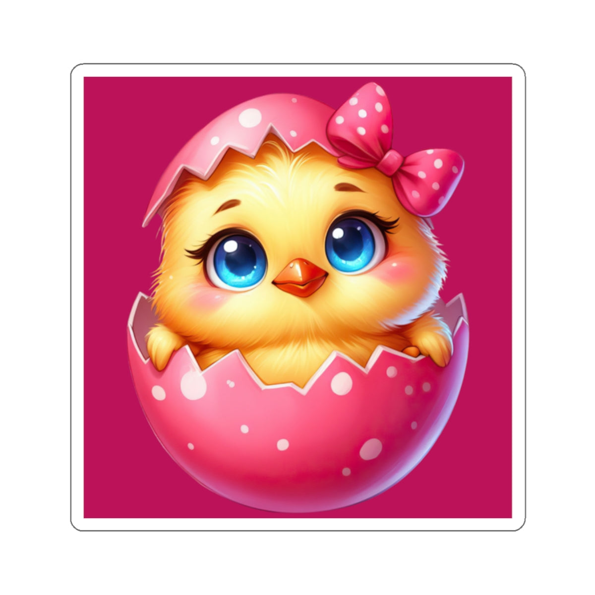 Cute and Sweet Little Chick Easter Egg -Kiss-Cut Sticker-My Bright Side Clothing