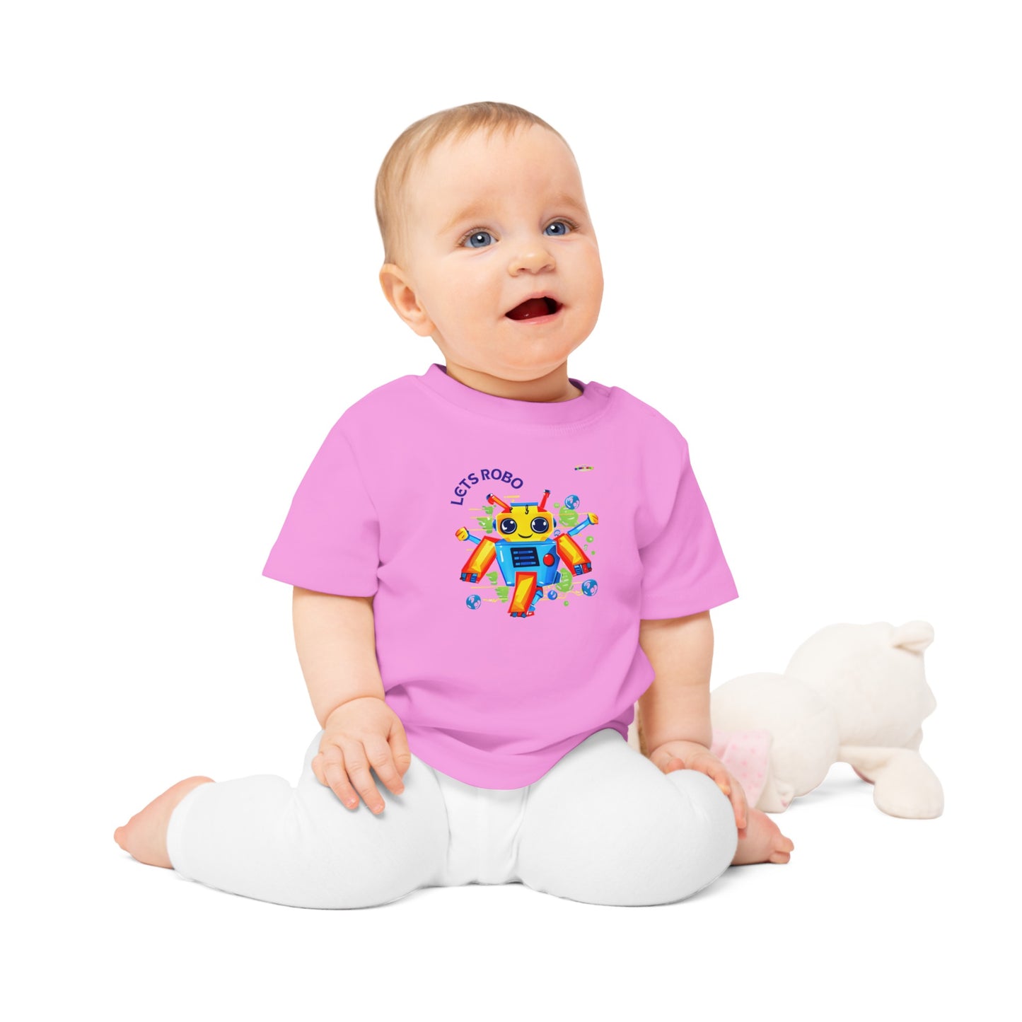 Cute Lets Little Dancing Robot Baby T-Shirt-My Bright Side Clothing