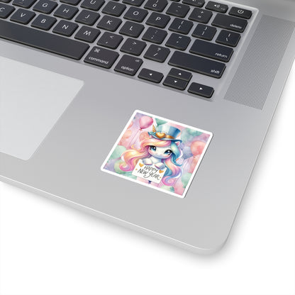 Happy New Year Pastel Unicorn Kiss-Cut Sticker-My Bright Side Clothing