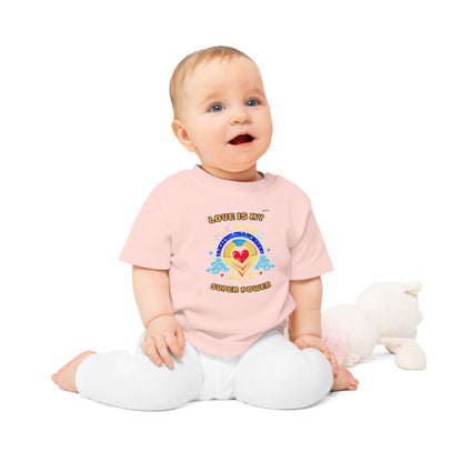 Love is My Super Power Rainbow and Heart Graphic Baby T-Shirt-My Bright Side Clothing