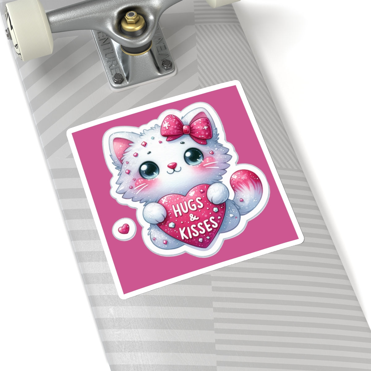 Cute and Sweet Happy Valentines Kitten-Kiss-Cut Sticker-My Bright Side Clothing