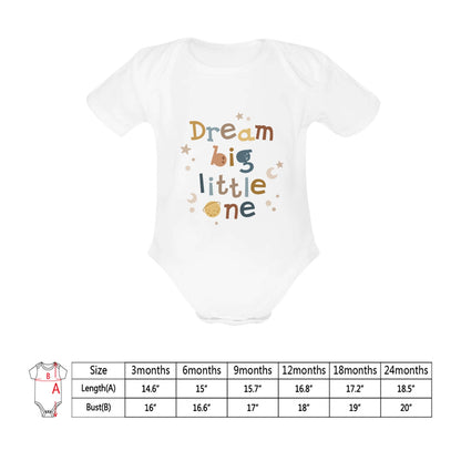 Organic Short Sleeve Baby Bodysuit Dream Big Neutral