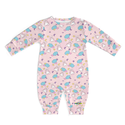 Cute Pastel Pink Bunny Pattern Baby Romper-My Bright Side Clothing