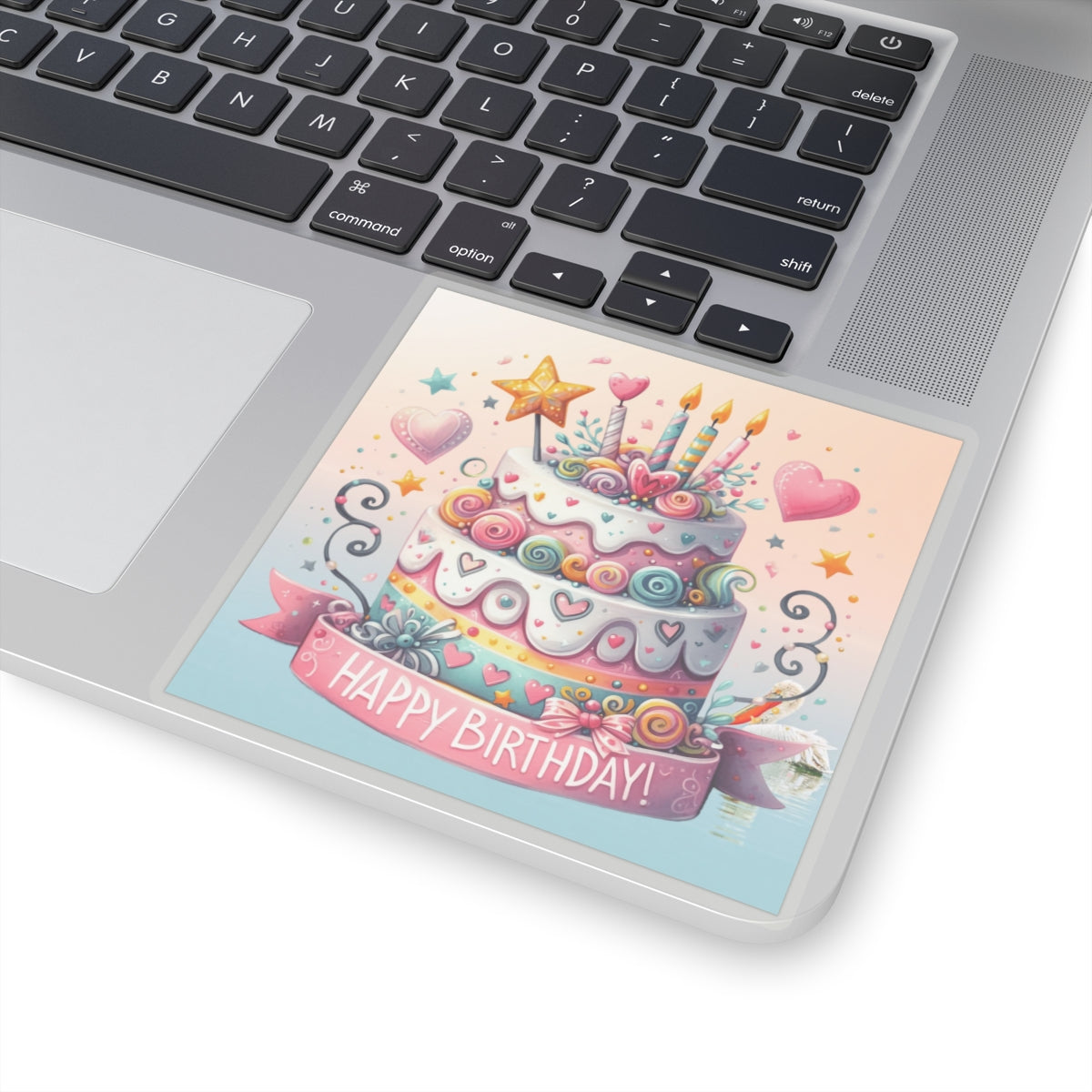 Cute Happy Birthday Cake Kiss-Cut Sticker-My Bright Side Clothing