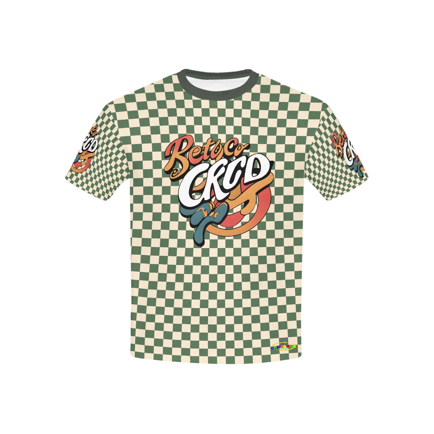 Retro Checkered Pattern and Logo Children's T-shirt -My Bright Side Clothing