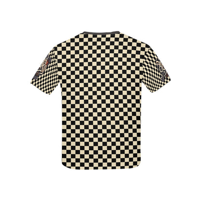 Retro Checkered Pattern and Logo Children's T-shirt -My Bright Side Clothing