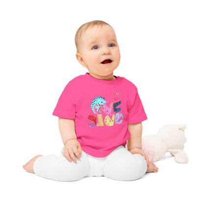 Cute Roaring Dino Love Graphic Baby T-Shirt-mybrigtsideclothing.com