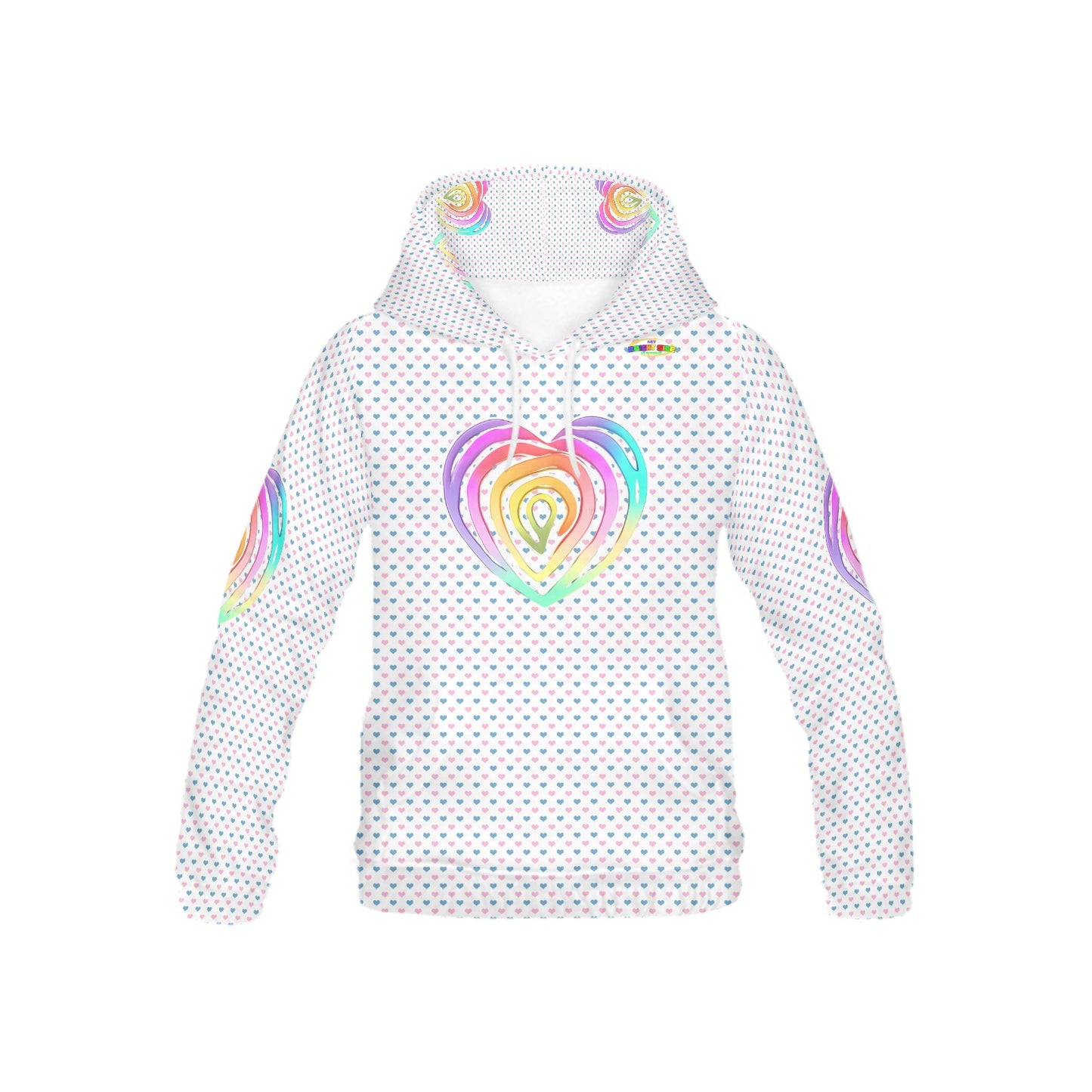 Pastel Heart Graphic and Pattern Children's Hoodie-My Bright Side Clothing