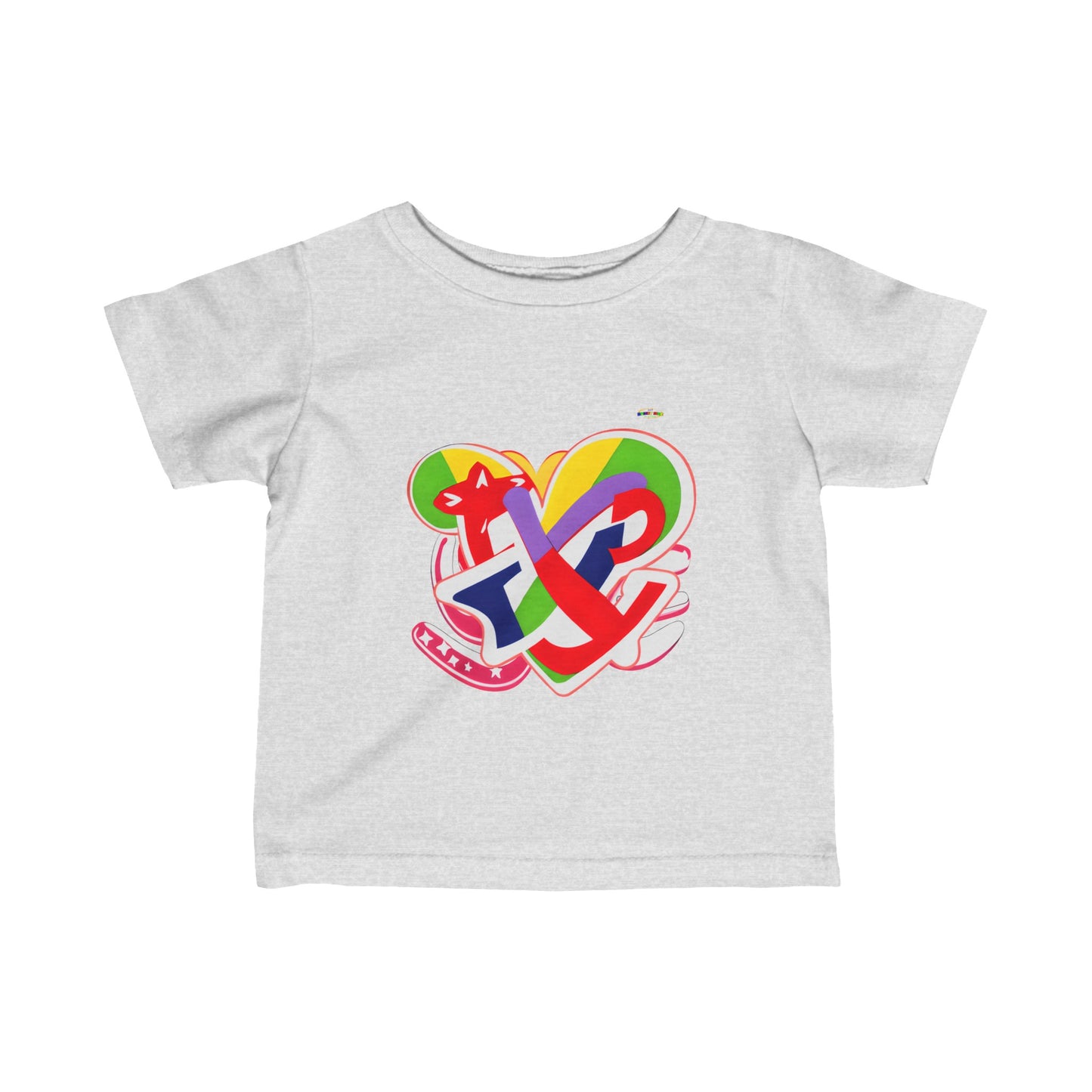 Cute Rainbow Heart Infant Fine Jersey Tee  -My Bright Side Clothing