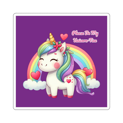 Cute and Sweet Happy Valentines Unicorn Kiss-Cut Sticker-My Bright Side Clothing