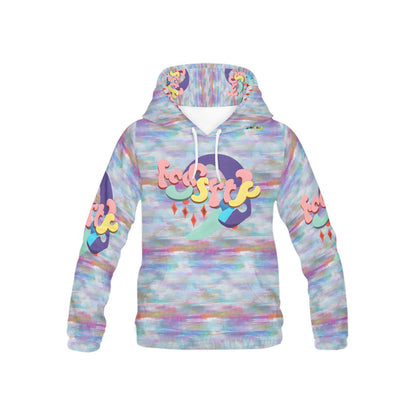 Pastel Rainbow Retro Bright mind bright life subliminal message Pattern and Logo Children's Hoodie-My Bright Side Clothing