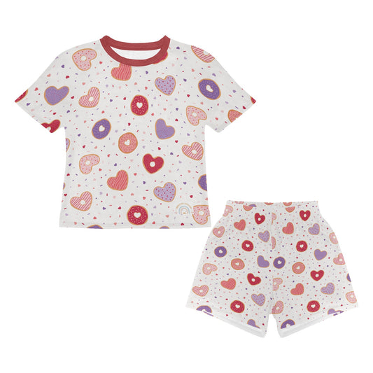 Toddler Girls Short Pajama Set Hearts & Hugs