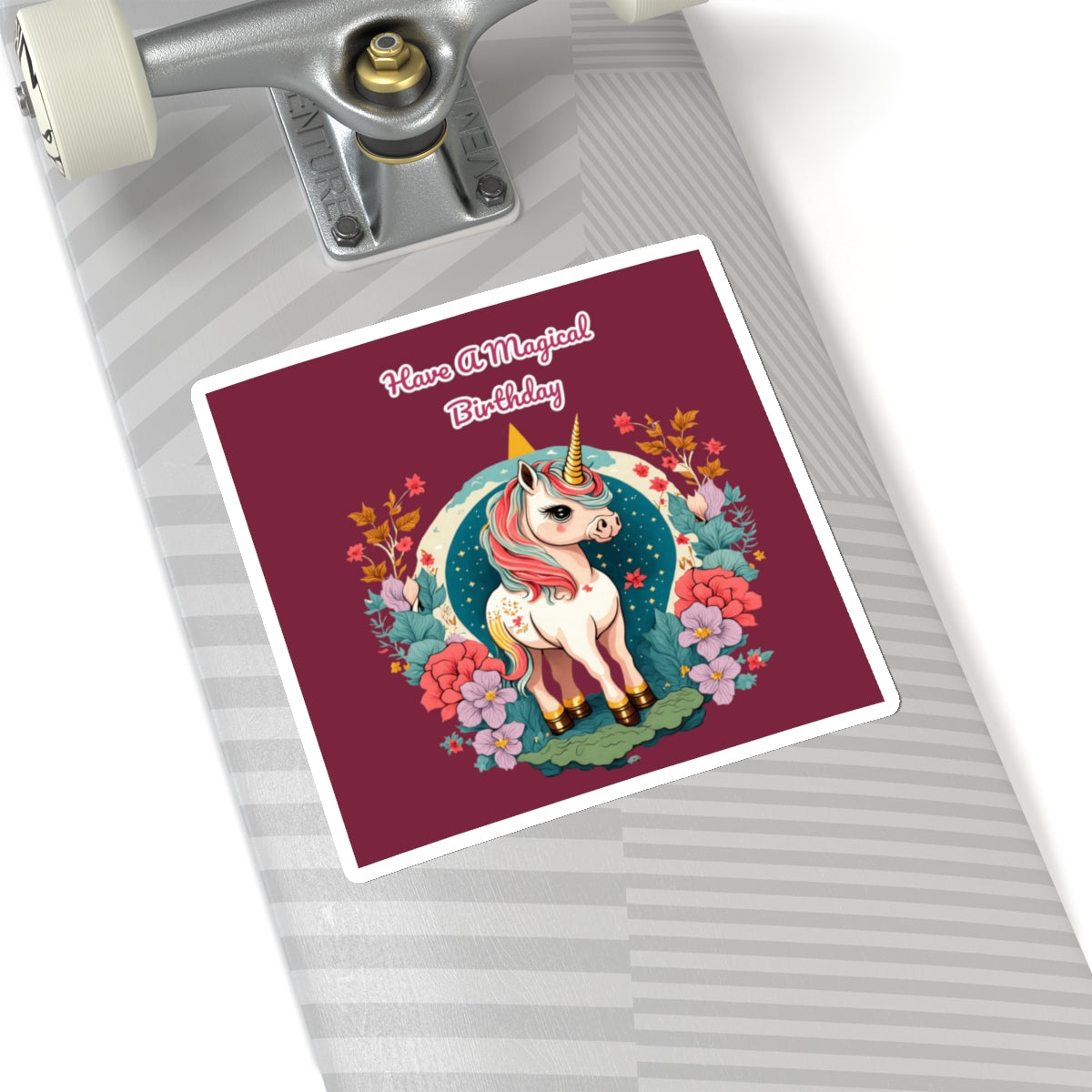 Cute Birthday Unicorn Kiss-Cut Sticker-My Bright Side Clothing