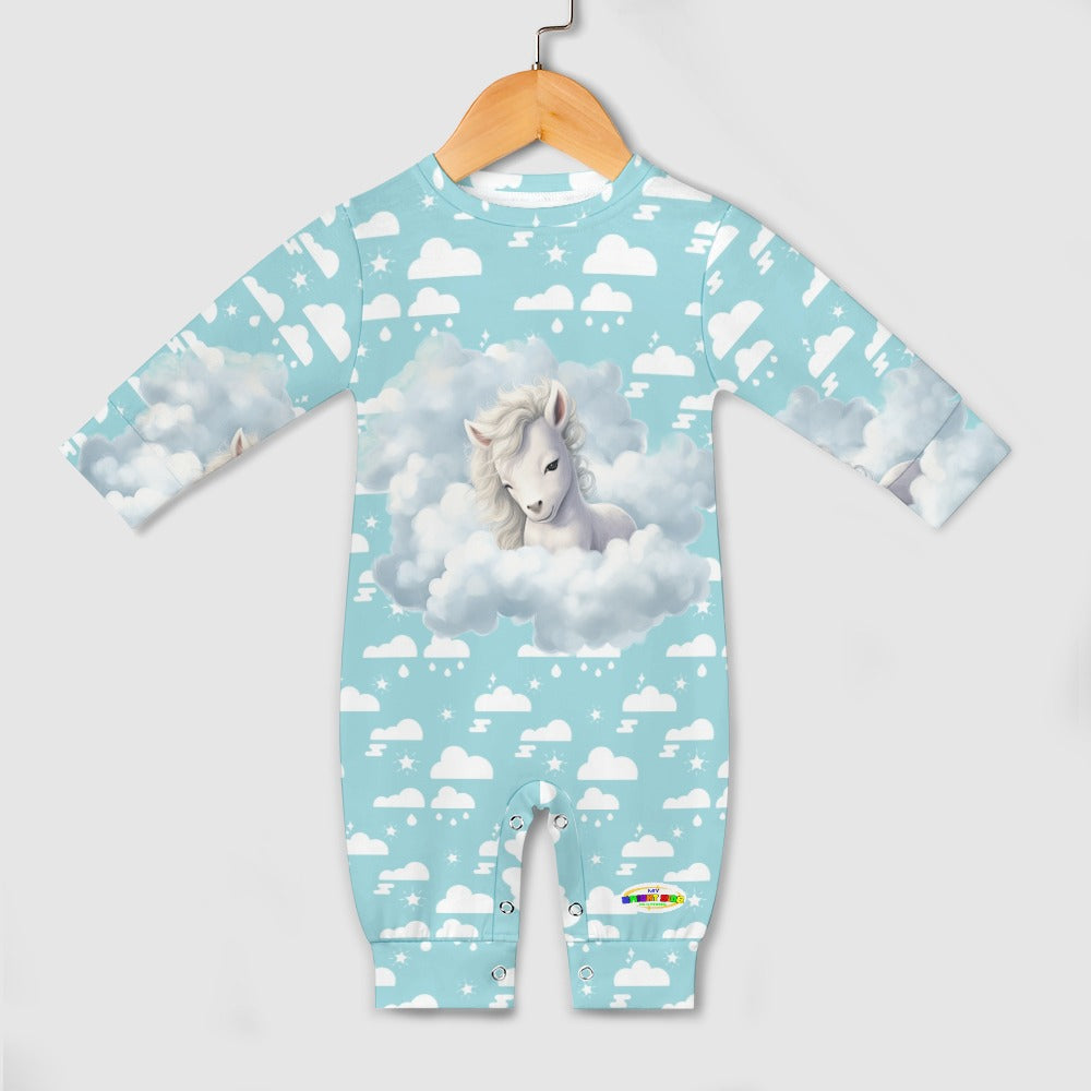 Cute Baby Unicorn and Cloud Pattern Baby Romper-My Bright Side Clothing