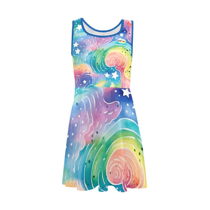 Beautiful Rainbow Pastel Swirls Children's Sleeveless Sundress  -My Bright Side Clothing