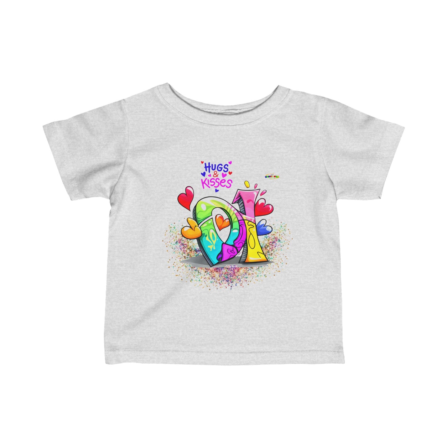 Cute Hugs & Kisses logo Infant Fine Jersey Tee-My Bright Side Clothing