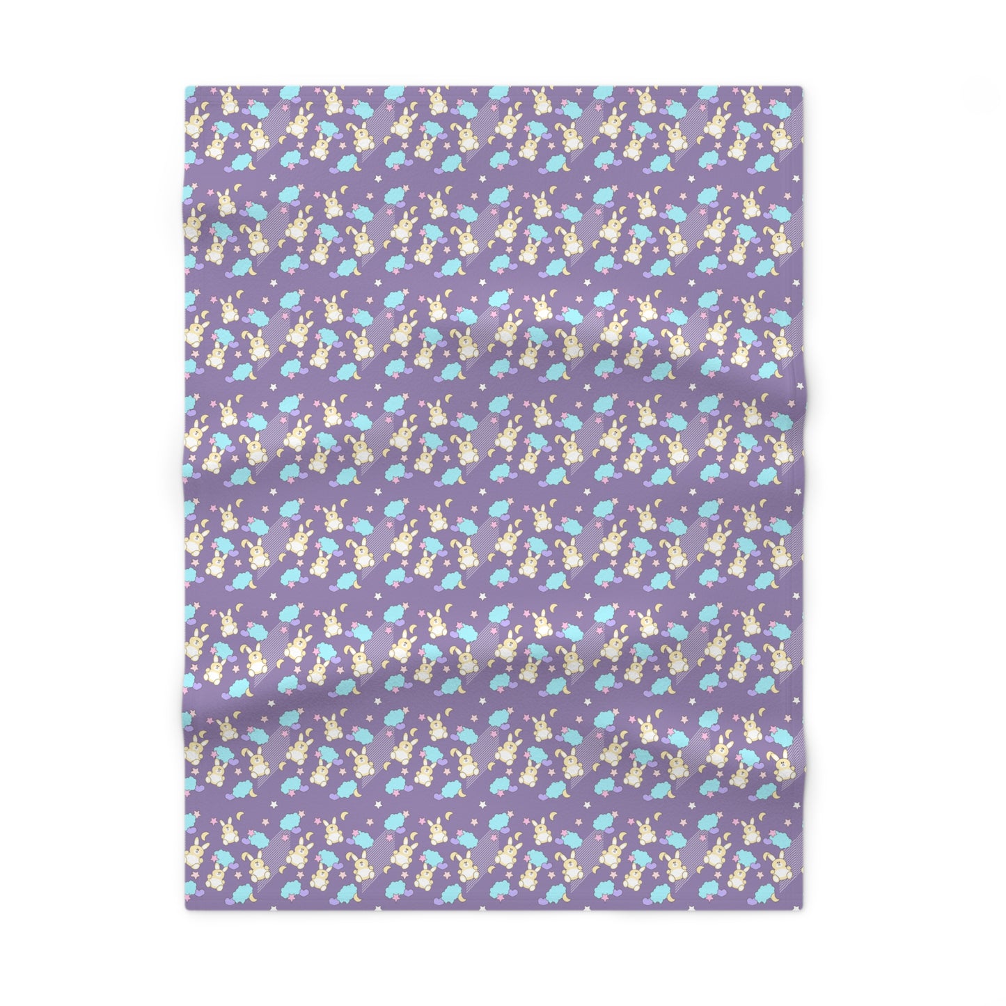 Cute Purple Pastel Baby Bunnies Pattern Soft Fleece Baby Blanket--My Bright Side Clothing