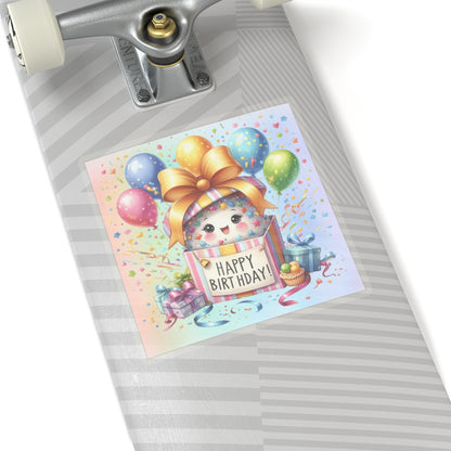 Cute Happy Birthday Kiss-Cut Sticker-My Bright Side Clothing