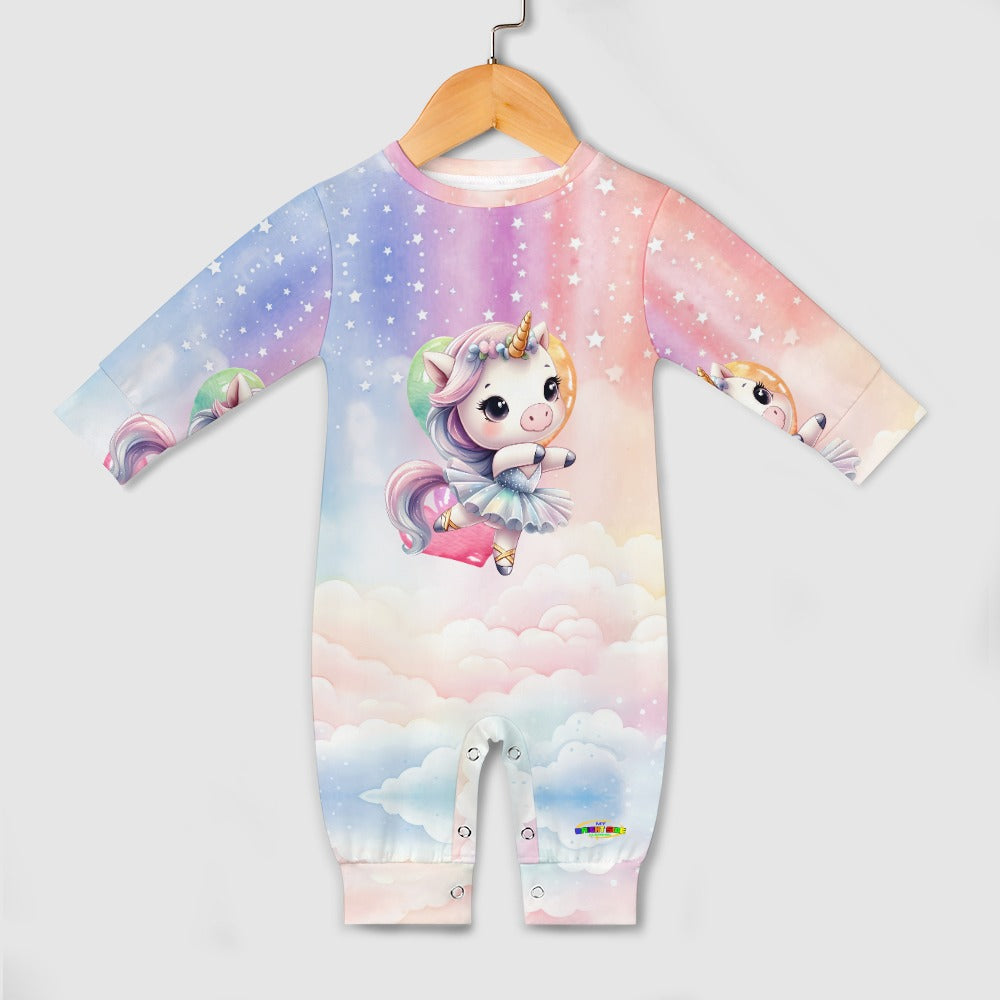 Cute Pastel Rainbow Unicorn Ballerina Baby Romper -My Bright Side Clothing.com