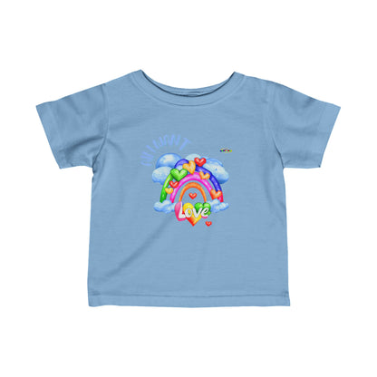 Cute All I want is love rainbow hearty graphic  Infant Fine Jersey Tee-My Bright Side Clothing