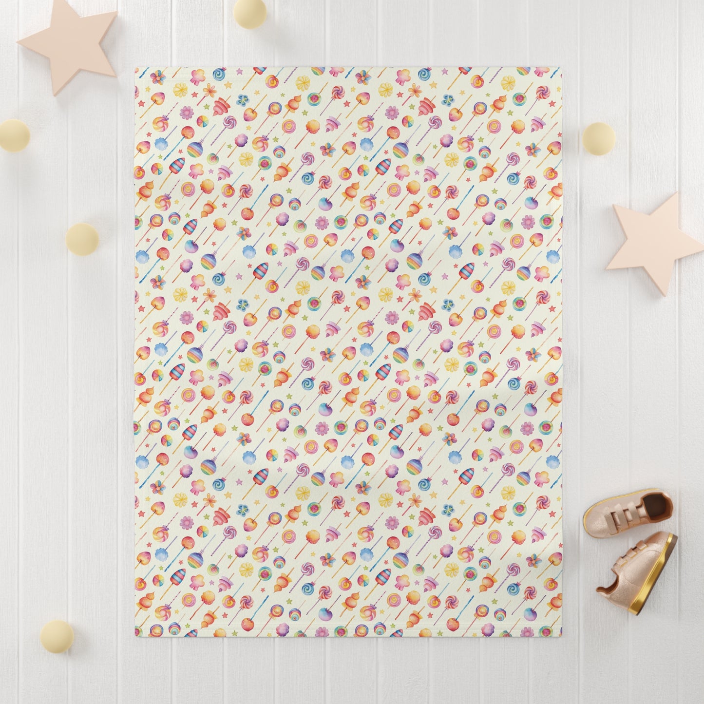 Cute Pastel Baby Toys Pattern Soft Fleece Baby Blanket--My Bright Side Clothing