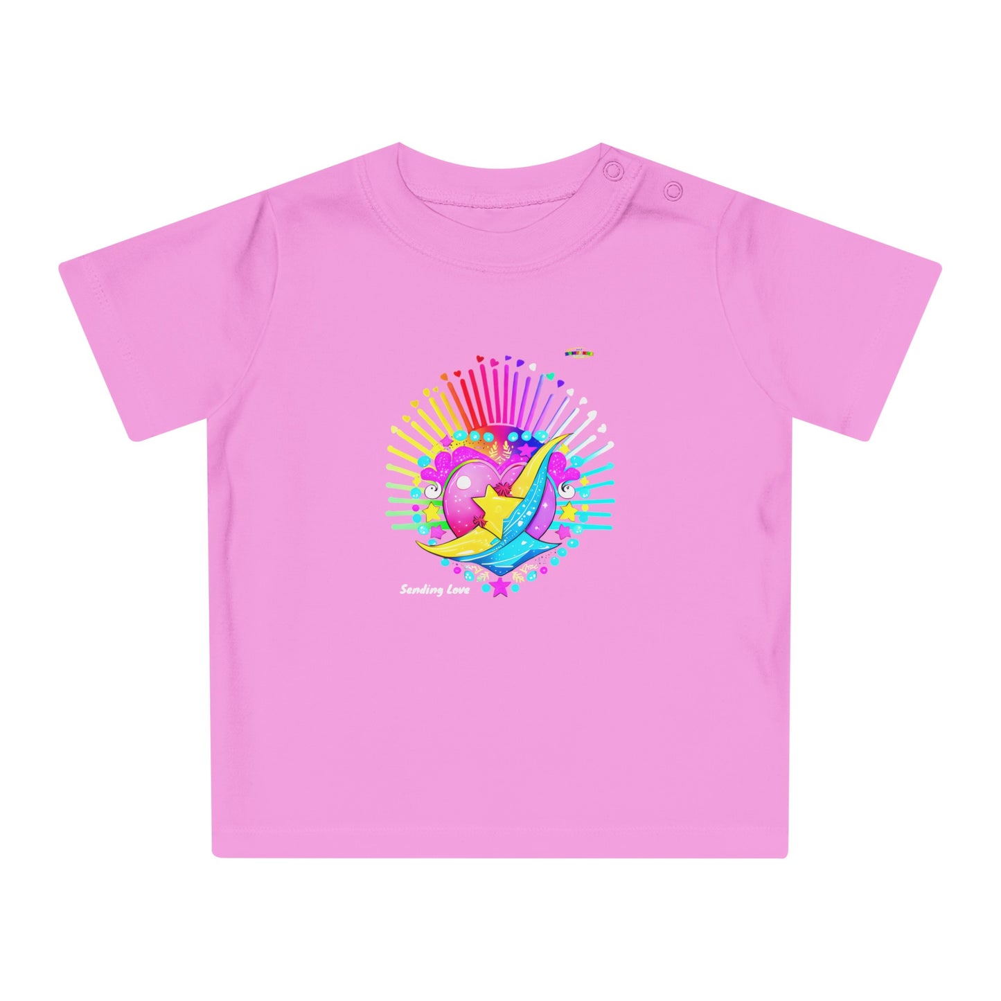 Cute Pastel Sending Love Heart Rainbow Baby T-Shirt-My Bright Side Clothing