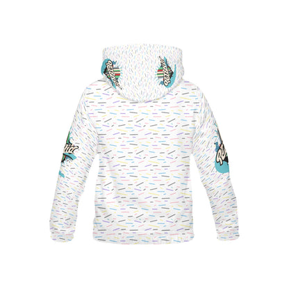 White and Teal Bright mind bright life subliminal message Pattern and Logo Children's Hoodie -My Bright Side Clothing