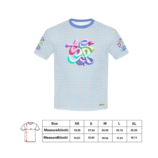 Colourful Pastel Alphabet and Number Fun Graffiti Children's T shirt -My Bright Side Clothing