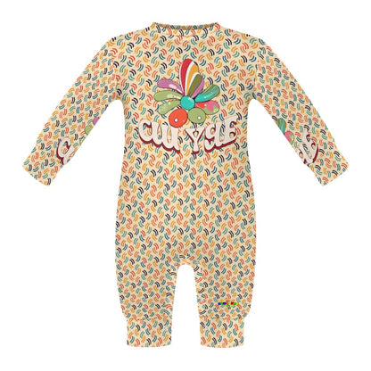 Cute Groovy Pattern and Logo Baby Romper  -My Bright Side Clothing