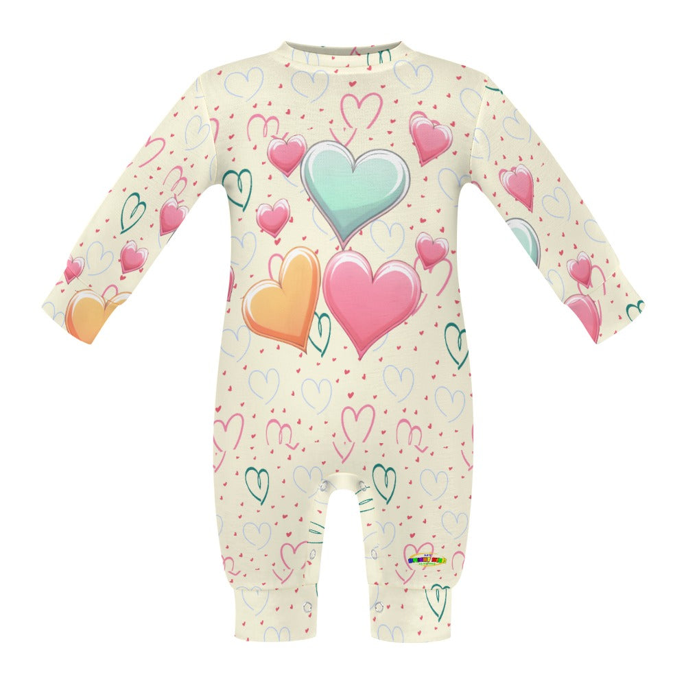 Cute Pastel Heart Pattern Baby Romper-My Bright Side Clothing