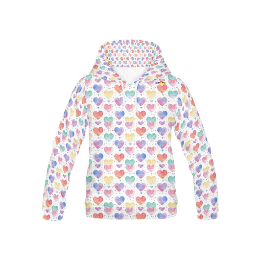 Beautiful Pastel Rainbow Heart pattern Children's Hoodie-My Bright Side Clothing