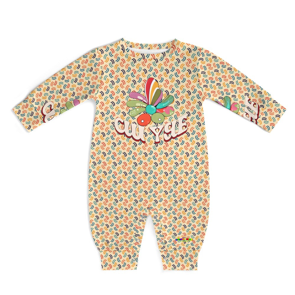 Cute Groovy Pattern and Logo Baby Romper  -My Bright Side Clothing