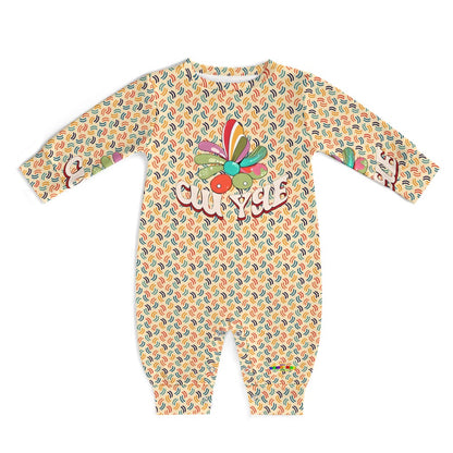 Cute Groovy Pattern and Logo Baby Romper  -My Bright Side Clothing